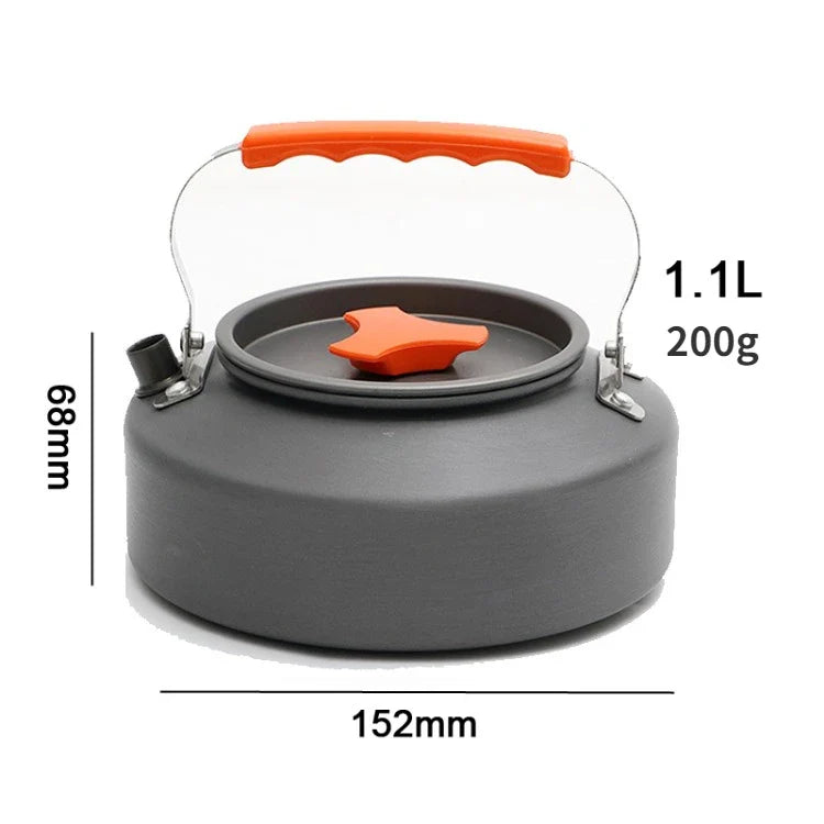Portable Aluminum Camping Kettle (0.8–2.5L / 27–85 fl oz) — Lightweight Tea & Coffee Kettle for Hiking, Fishing, Picnic & Outdoor Cooking