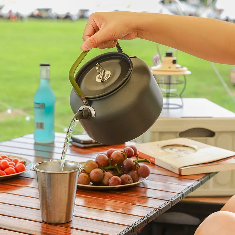 Portable Aluminum Camping Kettle (0.8–2.5L / 27–85 fl oz) — Lightweight Tea & Coffee Kettle for Hiking, Fishing, Picnic & Outdoor Cooking